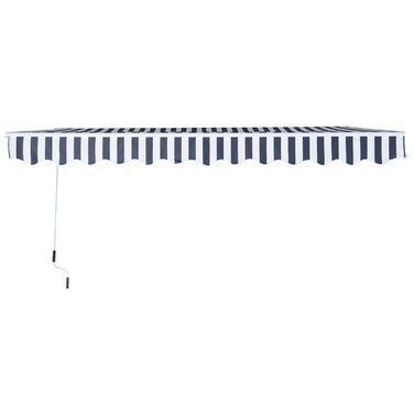 Тент Outsunny Folding Arm з ручною рукояткою 3,5x2,5 м сірий білий сонцезахисний захист з алюмінію та поліестеру для балкона патіо