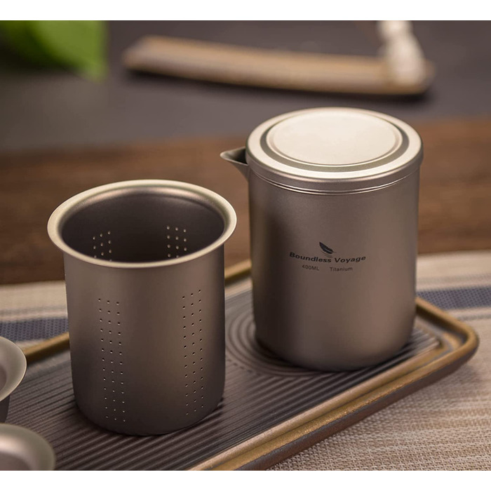 Чашка для кави Boundless Voyage з подвійними стінками з титану, легкий чайник з фільтром, похідний посуд (тільки для чашок Ti3120-400 мл)
