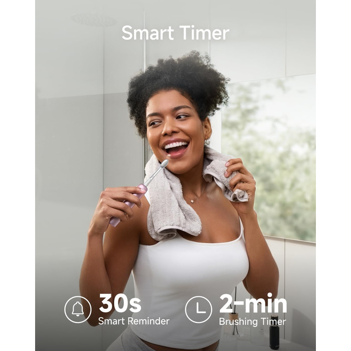 Електрична зубна щітка Laifen Wave Pro Рожева (Алюміній) з 6 режимами, акумулятором на 70 днів та контролем тиску