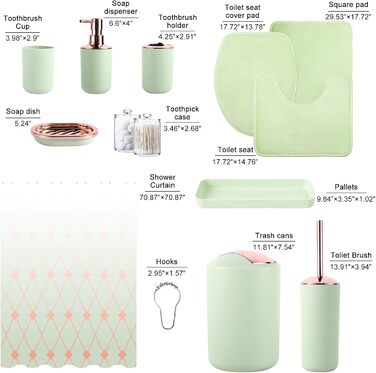 Набір аксесуарів для ванної кімнати, чорний колір: сміттєвий бак, дозатор мила, мильниця, щітка для унітазу, тримач для зубних щіток, стаканчик, піднос, контейнер для ватних паличок, органайзер для стільниці, подарунковий набір