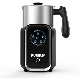 Електричний спінювач молока 5-в-1, 600 мл, з регулюванням температури, для лате, капучино, чорний