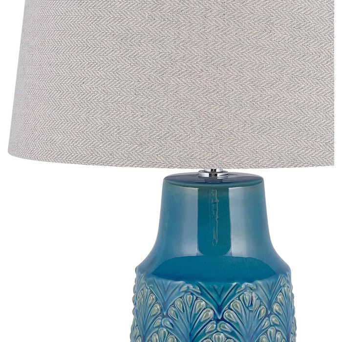 Декоративна настільна лампа Beliani Thaya, кераміка/поліестер, блакитна