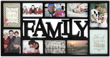 Рамка для фотографій Close Up 3D Family - Collage фоторамка XL - чорна (73x37 см)