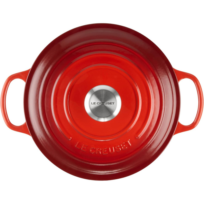 Le Creuset Signature Чавунна сковорода з кришкою, 24 см, 4.2 л, Cherry Red (Kirschrot)