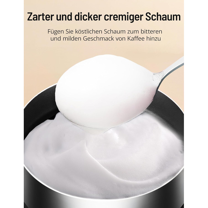 Піноутворювач молока електричний 4-в-1, Піноутворювач молока електричний для гарячого та холодного, Тепле молоко, Електричний піноутворювач молока, Чорний піноутворювач молока з нержавіючої сталі