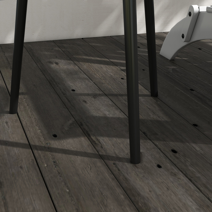 Outsunny Side Table Garden, Атмосферостійкий садовий стіл з піднятим краєм, Сталевий балконний стіл, Круглий журнальний столик 20 кг з навантаженням, Ø40x50H см, Диванний столик для відкритого критого балкона Тераса чорний