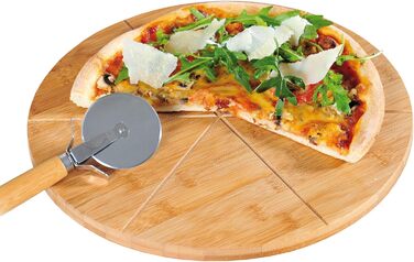 Тарілка для піци Kesper з різаком, бамбук, ø 32 см, 1,5 см