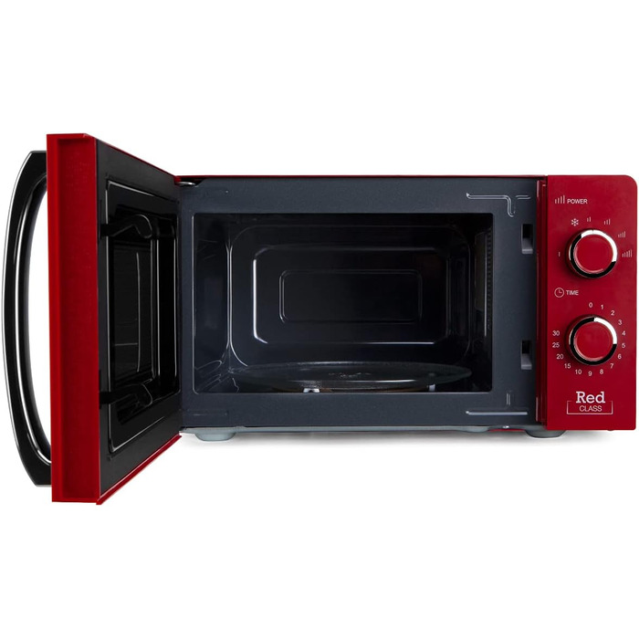 Мікрохвильова піч Orbegozo MI 2121, 20 літрів, 700 Вт, червона - 6 рівнів потужності, таймер, розморожування
