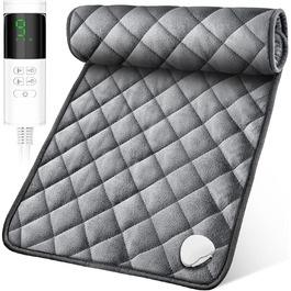 Електричний гріючий килимок 84 x 43 см з автовимкненням, 9 температурних режимів, таймер, для спини, шиї, плечей