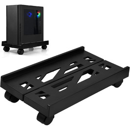 Підставка для ПК на колесах, візок для комп'ютерної вежі, регульована платформа для CPU, підставка для комп'ютера під стіл, візок для комп'ютера, принтера, домашнього офісу, геймінгу, до 80 кг