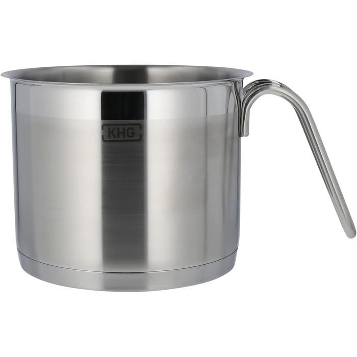 Каструля KHG 14 см з нержавіючої сталі, індукційне дно, 1.5 л, без покриття, для всіх плит (комплект)