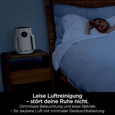 Повітряний фільтр Shark NeverChange HP150EU: для кімнат до 60 м², HEPA-фільтр на 5 років, уловлює 99,97% алергенів, авто-режим, тиха робота, LED-дисплей, білий