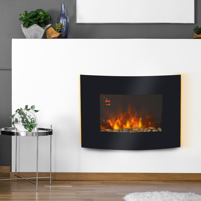 Електрокамін HOMCOM - стильний настінний камін 65 x 11,4 x 52 см