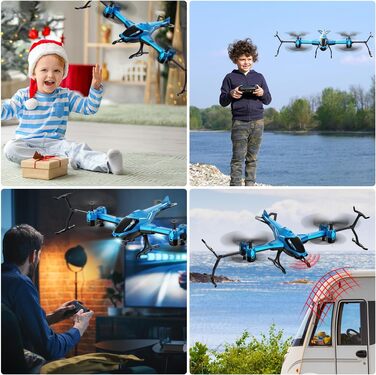 Радіокерований гелікоптер VATOS 2.4G з функцією уникнення перешкод, 360° фліп, LED підсвічування - іграшка для дітей та дорослих