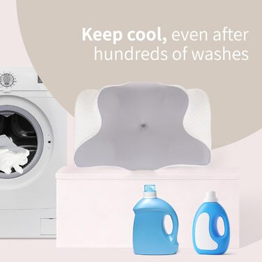 Ортопедична подушка для шиї з піною Memory Foam, ергономічна для тих, хто спить на боці, для комфорту при болях у шиї та плечах, сірий колір.