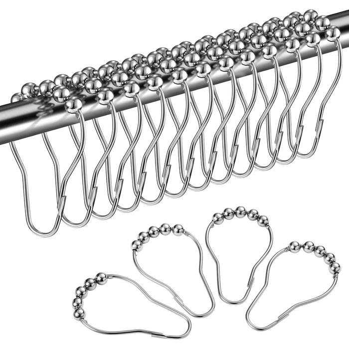 Набір з 12 металевих кріплень для душової завіси LIHAO, гачки для душу, 69x39 мм