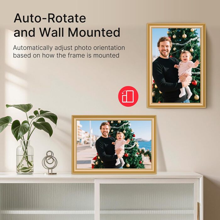 Frameo: Цифровий фоторамка 10.1 дюйма з Wi-Fi, сенсорним екраном IPS HD 1280*800 та 32GB пам'яті