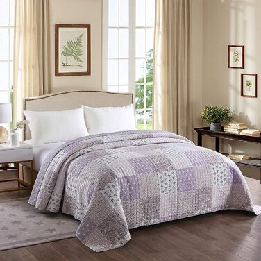 Покривало для ліжка WOLTU 150x200 см фіолетово-біле