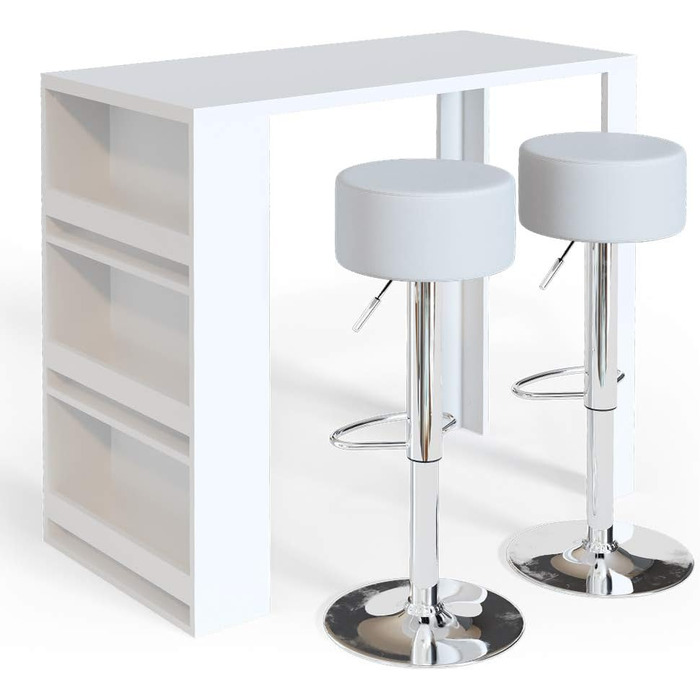Набір барний стіл та табурети Vicco Bartisch-Set, 117 x 57 см, 2 табурети (білий)