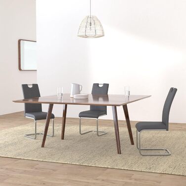 Набір кухонних стільців Hela Ruby, 4 шт., сірий, штучна шкіра, металевий каркас, 140 кг