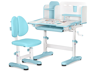 Комплект меблів (стіл + стілець + полиця) Mealux BD-28 Panda Blue (арт. BD-28 BL)
