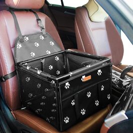 Автомобільне сидіння для собак BYGD, нове високоякісне дихаюче складне сидіння для собак, Дорожня сумка для передніх і задніх сидінь автомобіля, міцна (40 30 25 см) (оновлений принт у вигляді чорної лапи)
