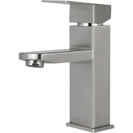 Змішувач для ванної кімнати з нержавіючої сталі, однолеверний, для умивальника, під високий тиск, з підключенням до гарячої та холодної води