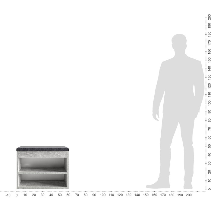 Лавка для взуття з сидінням - Полиця для взуття Лавка з місцем для зберігання Біла Маленька тумба для взуття з лавкою Лавка для взуття Лавка для передпокою Лавка для одягу Софія (60 x 48 x 32 см, Бетон Оббивка (сіра)