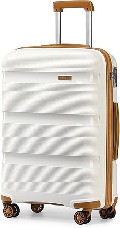 KONO Валіза ручної поклажі: жорсткий корпус, поліпропілен, TSA-замок, 4 колеса, кремовий колір