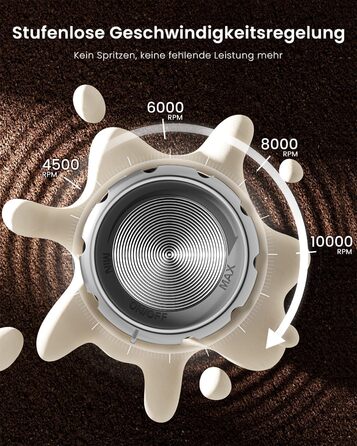 Електричний піноутворювач для молока Maestri House з регулюванням швидкості, знімний міксер з нержавіючої сталі, для лате та капучино (сірий)