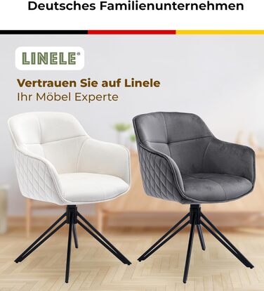 Обідні стільці 2 шт. сірого кольору з пружинним блоком - поворотні, з оксамитовим покриттям - високий рівень комфорту - в ретро-стилі, проста збірка - без ПВХ, сертифіковані Oeko-TEX, з доставкою по Україні