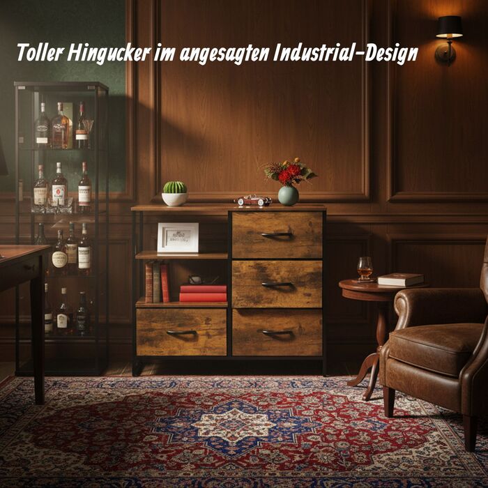 Комод Relaxdays з висувними ящиками та відкритими полицями