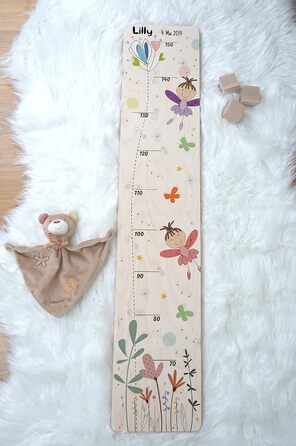 Вимірювальна паличка дитяча дерев'яна, вимірювальна паличка персоналізована з ім'ям для дитячої кімнати, подарунок на день народження для хлопчика і дівчинки, вимірювальна паличка висоти дитяча казкова дерев'яна природа