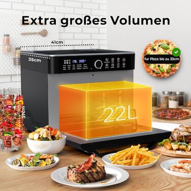 Фритюрниця аеро Balter HL-551T, 5.5 л, чорна, 12 програм, з вікном, 100 рецептів