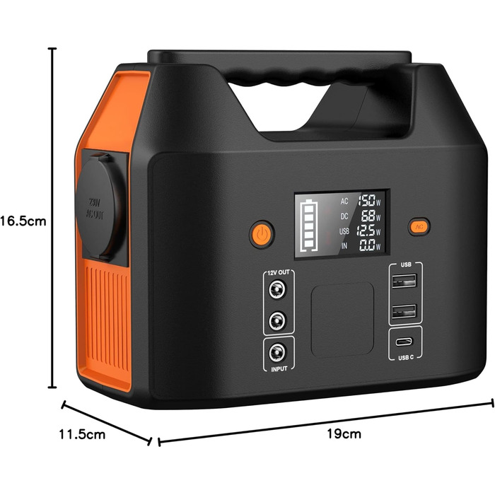 Портативна електростанція SinKeu 99Wh/150W: сонячний генератор з AC 230V, USB та виходом для запальнички, для кемпінгу, подорожей та як резервне джерело живлення (Black)