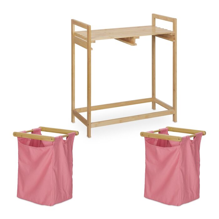 Кошик для білизни Relaxdays з полицями з бамбука