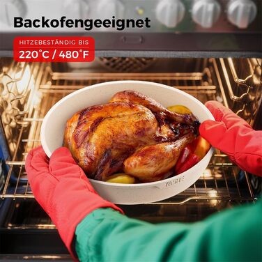 Набір посуду YASHE 20 предметів: каструлі та сковорідки з знімними ручками, антипригарне покриття, індукційний, до 230°C, для миття в посудомийній машині, сірий та білий