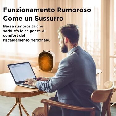 Електричний обігрівач Midea NF20-20AWE: 2000W, тиха робота, для дому, офісу, білого кольору