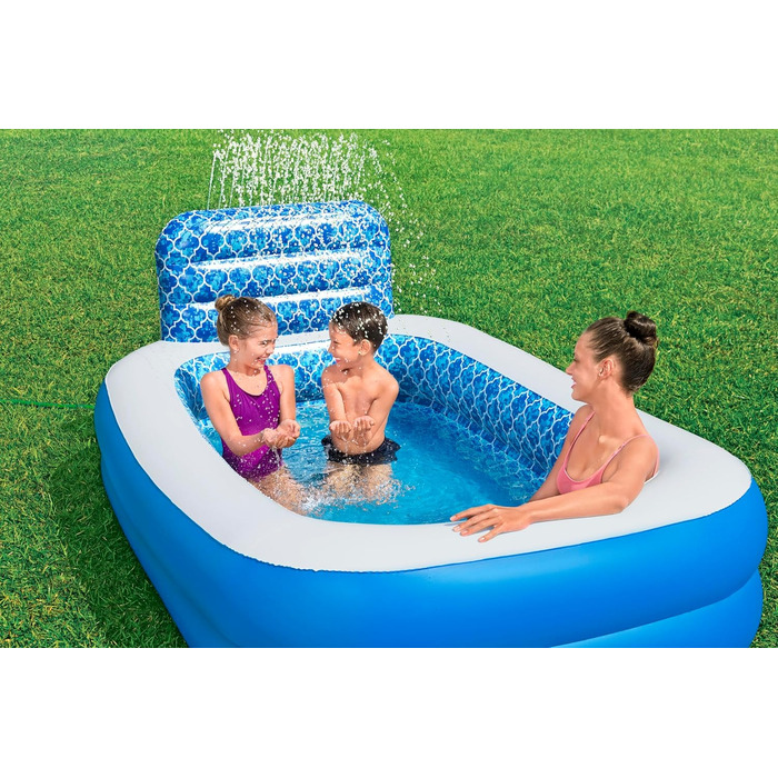 Басейн Bestway Family Waterfall Oasis з водяним розпилювачем, 229x152x96 см, синій