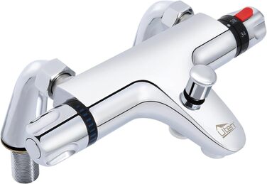 Змішувач для ванни з термостатом Uten, 2 виходи, латунь (срібло-1), захист 38°C