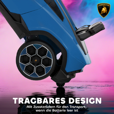 Дитячий електромобіль 12V з пультом дистанційного керування 2,4 GHz, 2 мотори, звуковими сигналами, LED-підсвічуванням, музикою, розміри 101,5 x 49 x 43 см, колір блакитний