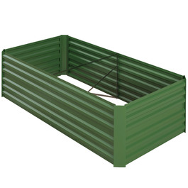 Outsunny Сталева піднята грядка, Грядка з холодним каркасом Садова клумба Flower Box Pluggable, Кашпо Box 180x90x60см для саду, балконного патіо, овочевої грядки для квітів, рослин, фруктів
