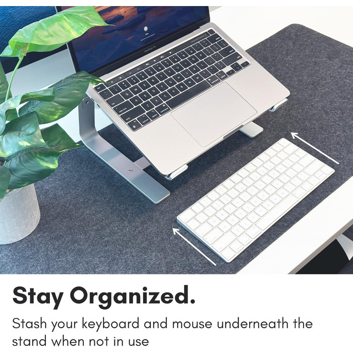 Підставка для ноутбука Macally ASTAND з алюмінію, сумісна з Apple MacBook, MacBook Air, MacBook Pro та іншими ноутбуками 10-17 дюймів, срібна