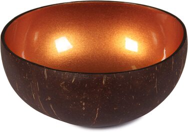 Дизайнерська чаша з шкаралупи кокосового горіха, унікальна, 100 натуральна харчова (золотий металевий лак), 24