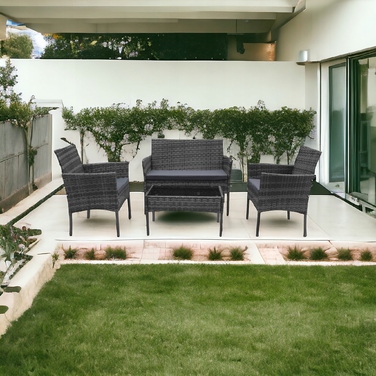 Комплект садових меблів із техноротанга MTG Trade Group, сірий, 4 предмети