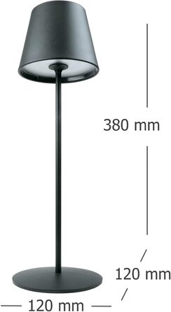 Стійка лампа Schwaiger OTL200 з нічним світлом LED, RGB, акумулятор, диммування, IP44, чорний (для дому та саду)