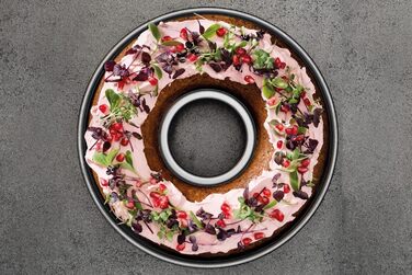 ? 26 см, форма для випічки з плоским дном, кругла форма для торта з антипригарним покриттям, творча випічка (рожевий, сріблястий колір), кількість (форма вінка), 7480 creative studio Ø