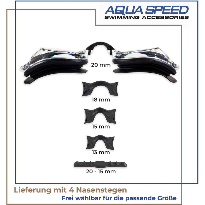 Окуляри для плавання AquaSpeed Lumina від -1,5 до -8,0 діоптрій з антизапотеванням супер прилягання вкл. 5 шт. носових упорів та коробку