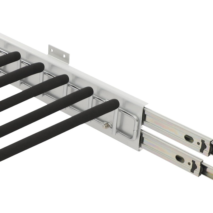 Висувний тримач для штанів, полиця для штанів, 9 тримачів для шарфів, висувна вішалка для штанів, одягу, краваток, шарфів, глибина шафи 48 см, лівостороннє кріплення