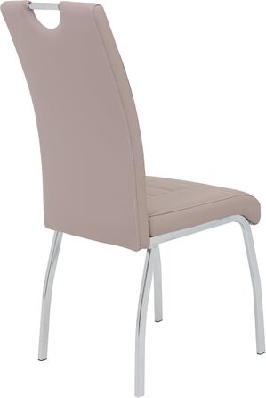 Набір з 4-х стільців для їдальні Hela Tische Andrea, штучна шкіра Cappuccino, хромоване металеве підстав'я, 100x43x64 см